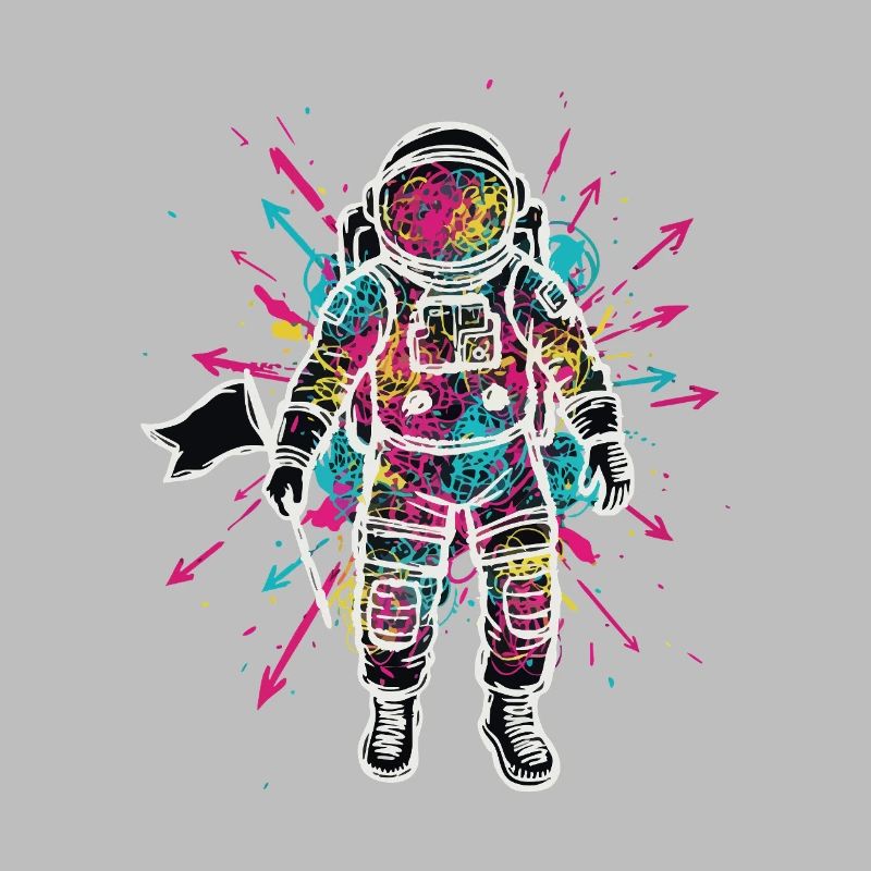 Astronaute Espace Scribble Gribouillis Couleur
