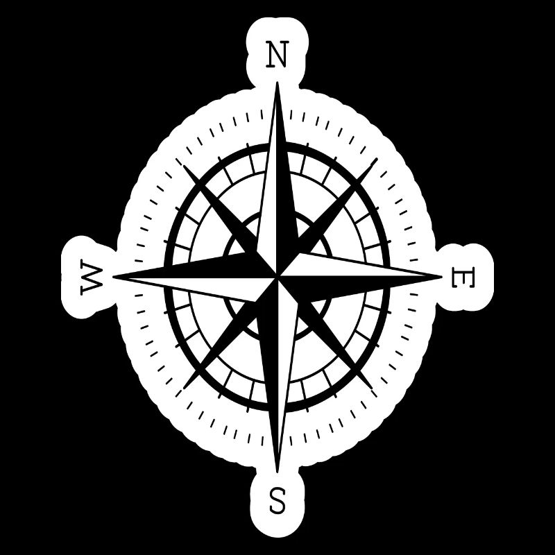 Compass with compass rose for navigation