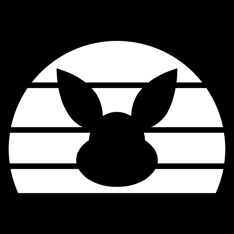 Tête de lapin devant le demi-soleil