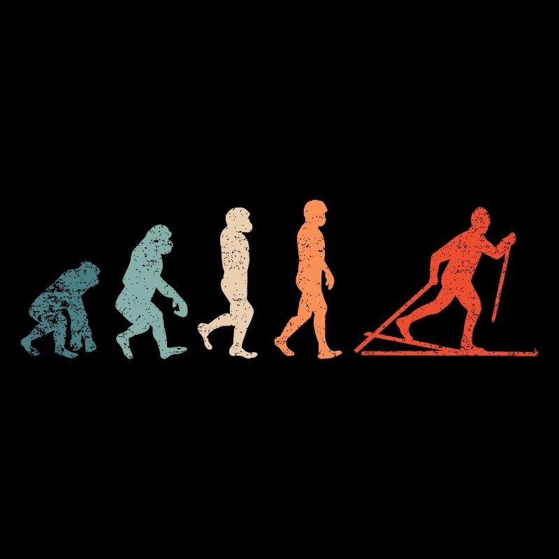 EVOLUTION Langlauf Ski Skifahrer Retro Vintage