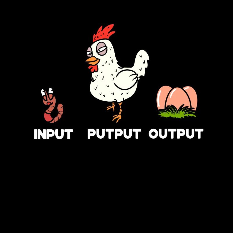 Lustiges Hühner Huhn Wurm Input Putput Geschenk