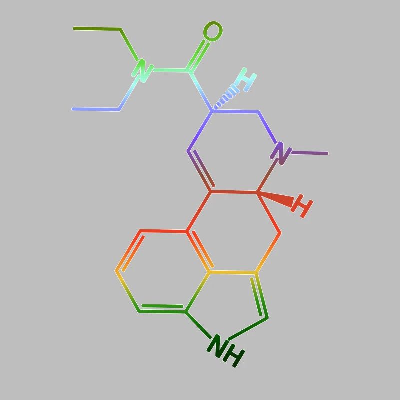 Molécule de formule structurelle LSD A. Hofmann Bicycle Day