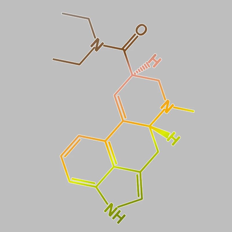 Molécule de formule structurelle LSD A. Hofmann Bicycle Day