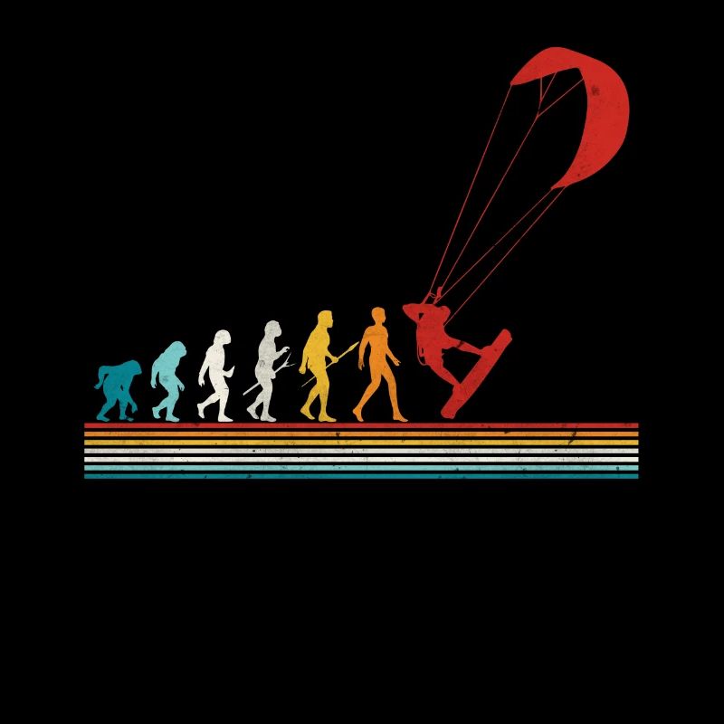 Retro Evolution Kite Surfing Funny Kite Boarding