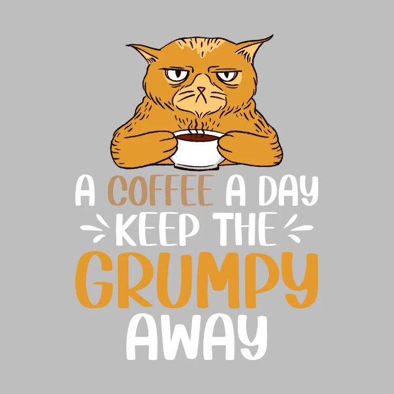 Café café grumpy chat bureau lundi