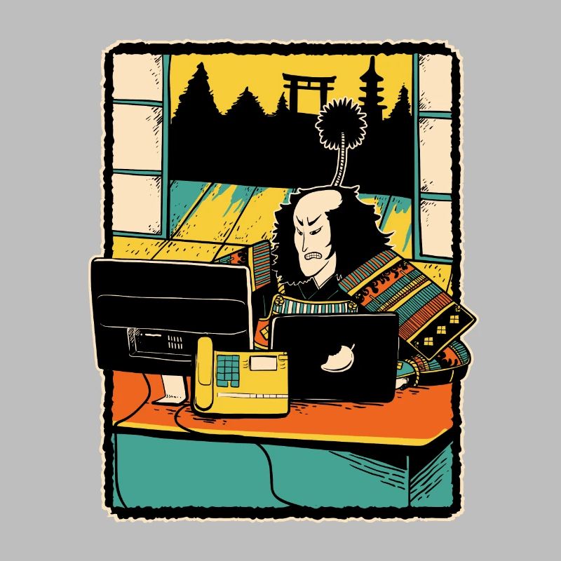 Samurai Computer Nerd Programmeur IT Web Designer