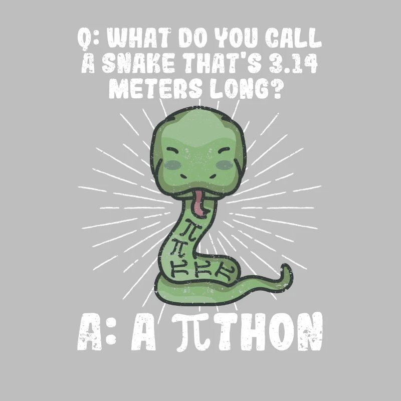 Python Schlange Pithon Pi Tag Symbol lustig Mathe