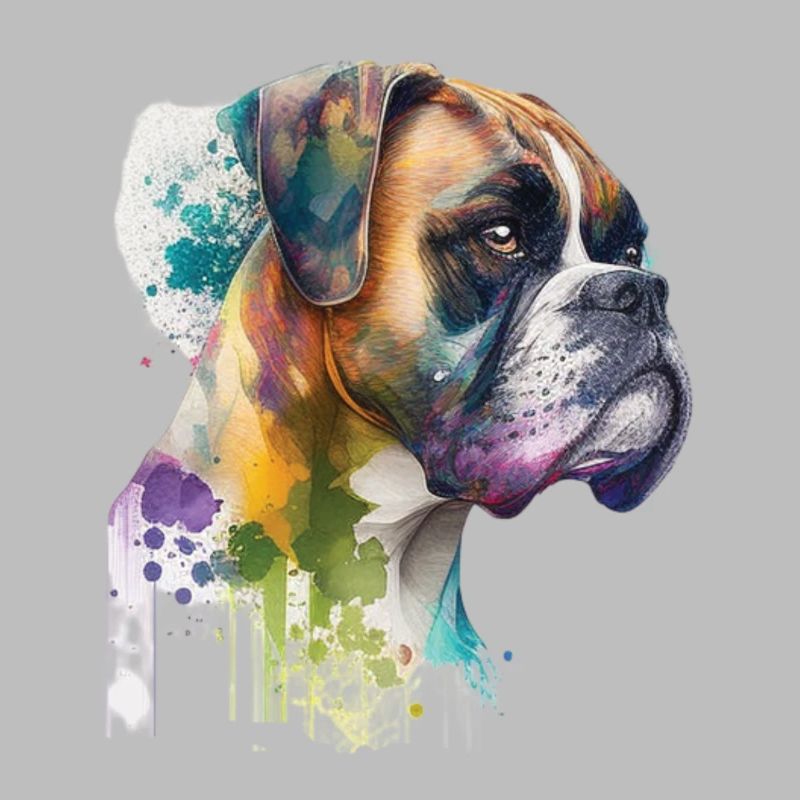 Conception de l’aquarelle allemande Boxer Dog