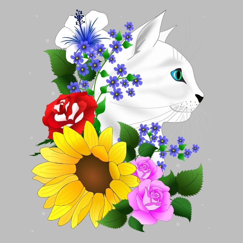 Chat Chaton Fleurs Fleurs Chat Chat Chat