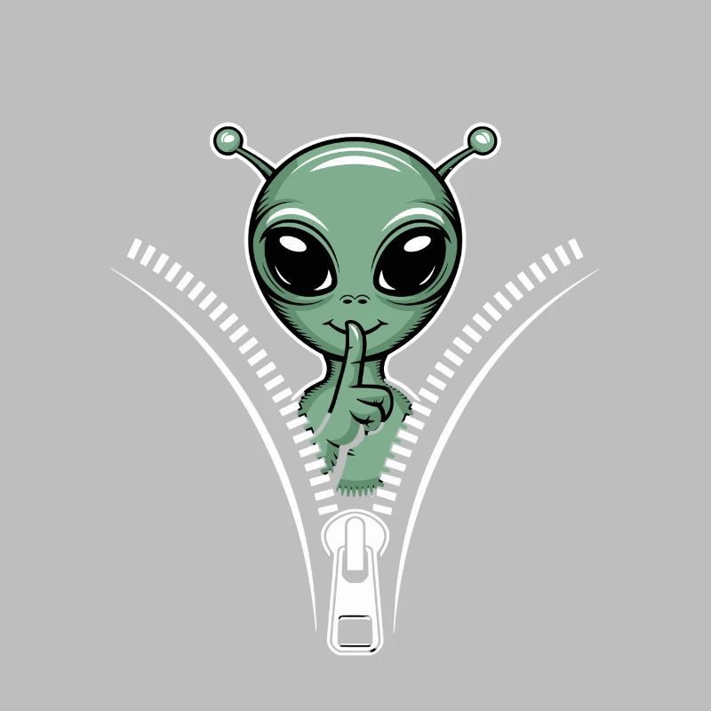 Drôle d’extraterrestre avec conception de fermeture éclair
