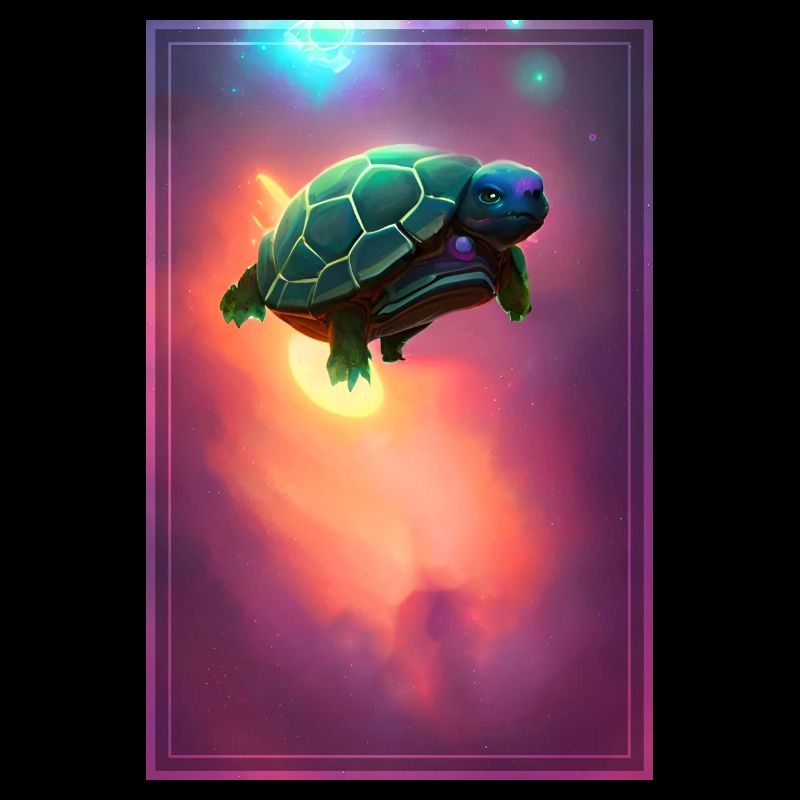 Cute Space Turtle travelling through Space Animal