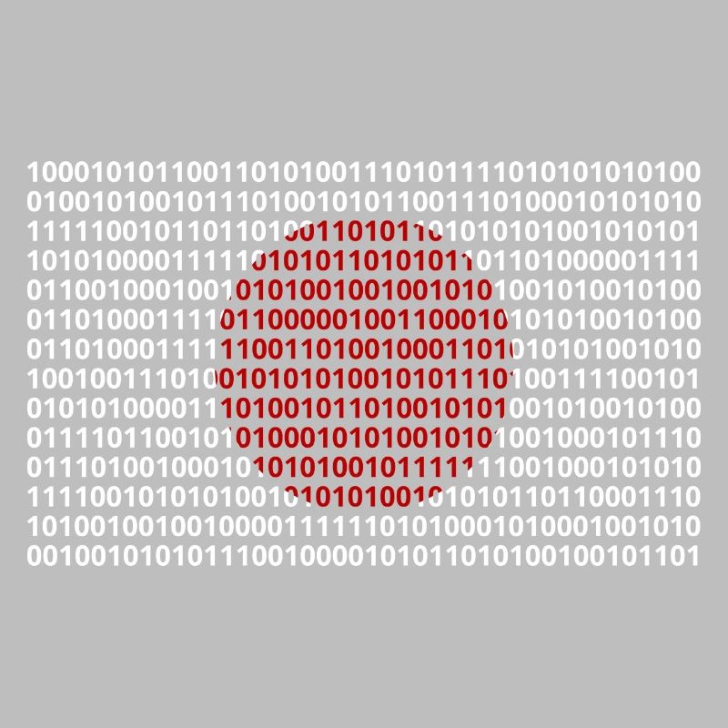 Le drapeau du Japon numérote le code binaire codé en bits