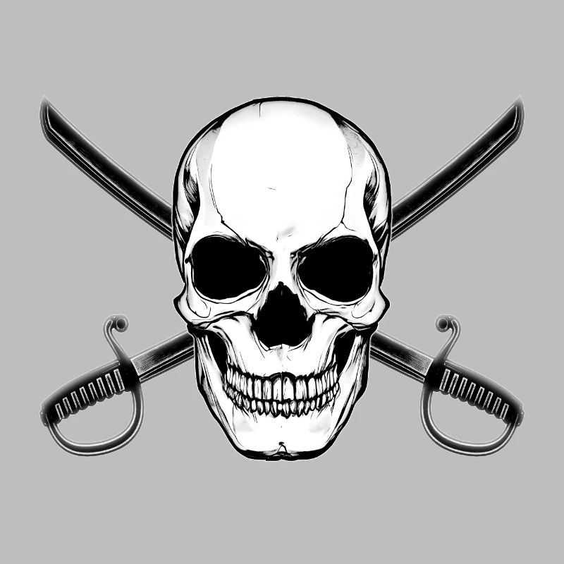 Crâne de drapeau pirate avec épées