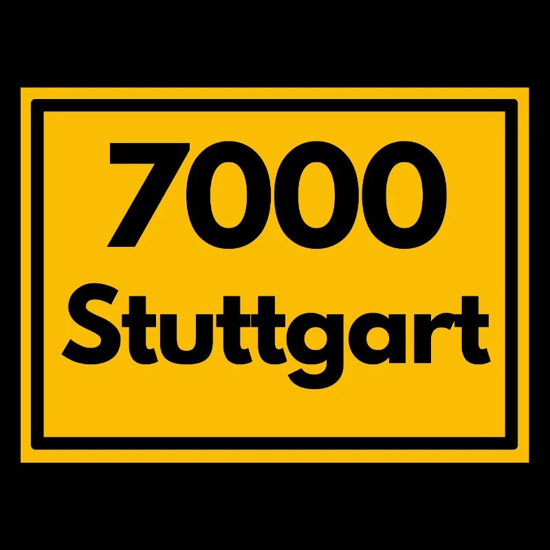 Panneau de lieu - puis Rétro urbain Code postal 7000 Stuttgart