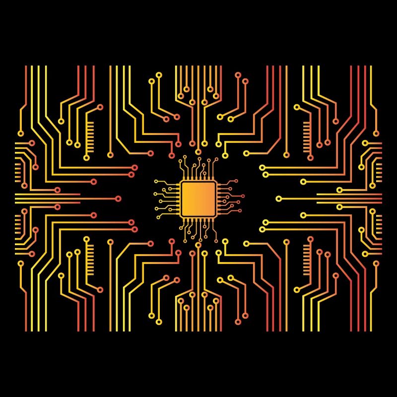 Circuit board core CPU heart pc coder geek