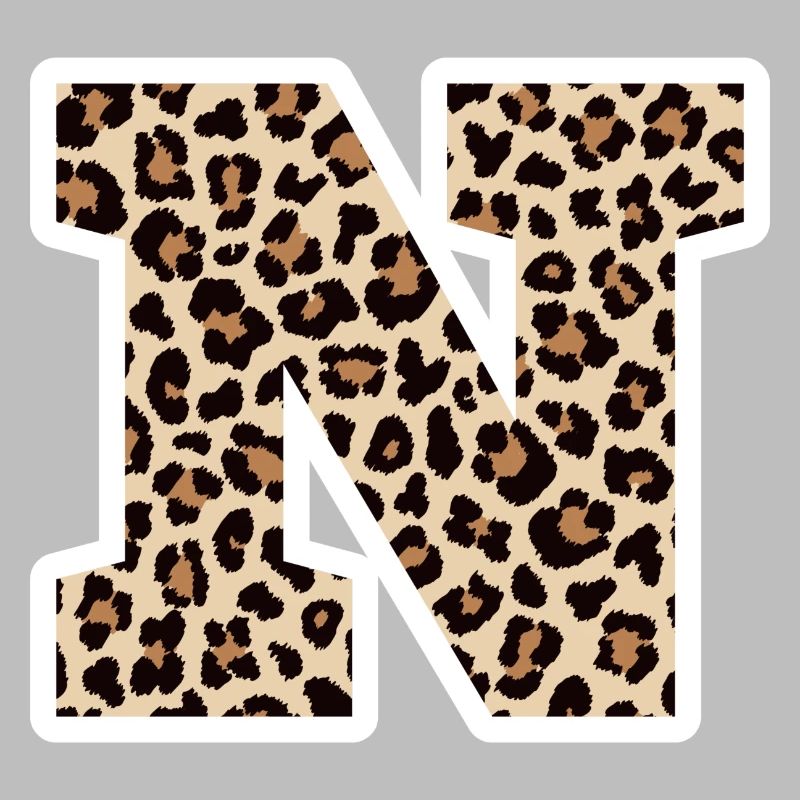 Letter N Leopard Pattern - Birthday Gift Idea