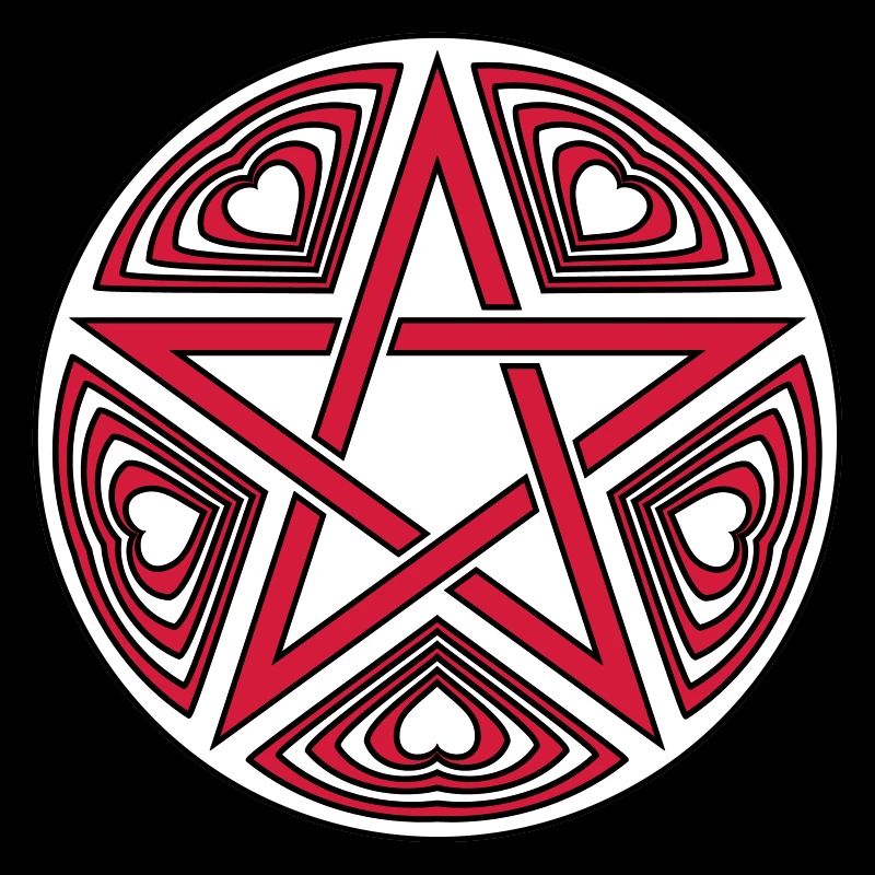 Pentagram heart pattern vector good color selectable