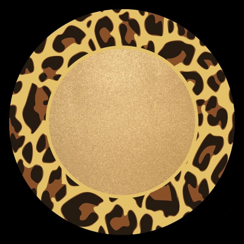 Leopard Pattern Leopard Print Circle Frame Name
