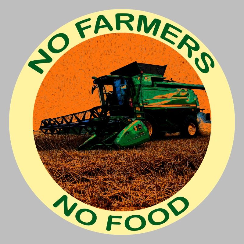 Pas d'agriculteurs pas de nourriture - avec une moissonneuse-batteuse