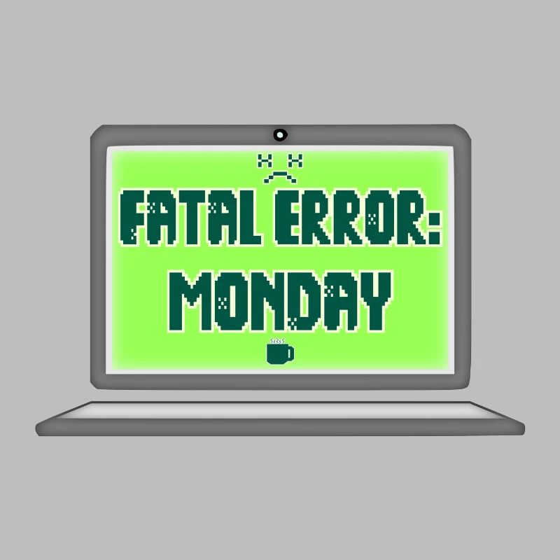 Fatal Error I Hate Mondays Geek Tech Sarcastic