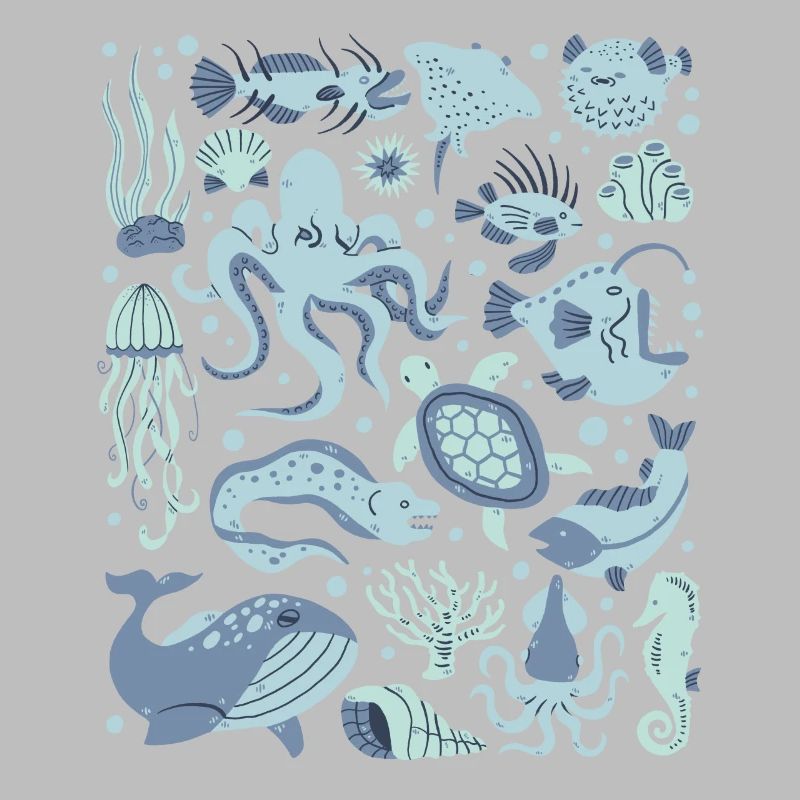 Deep Sea Fish Octopus Frogfish Lanternfish