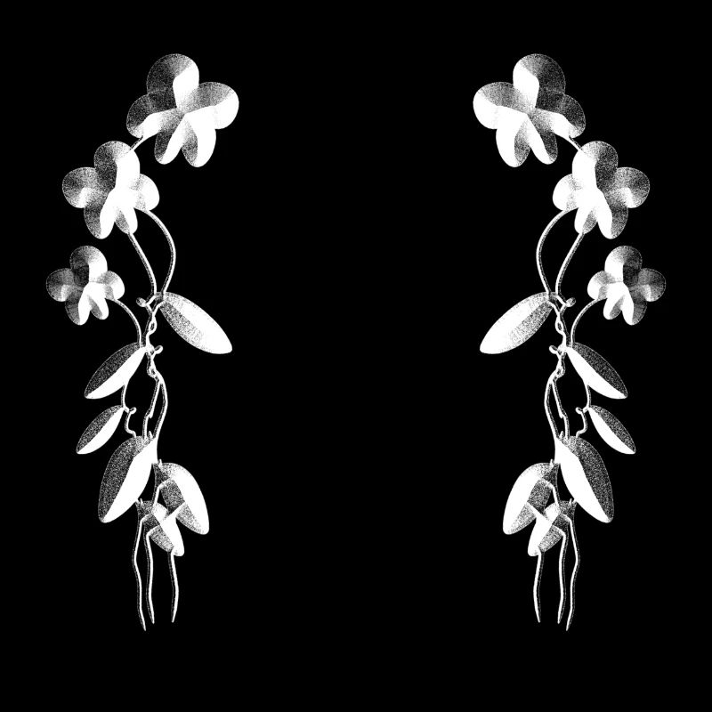 graue blumen blüten muster silber parallel
