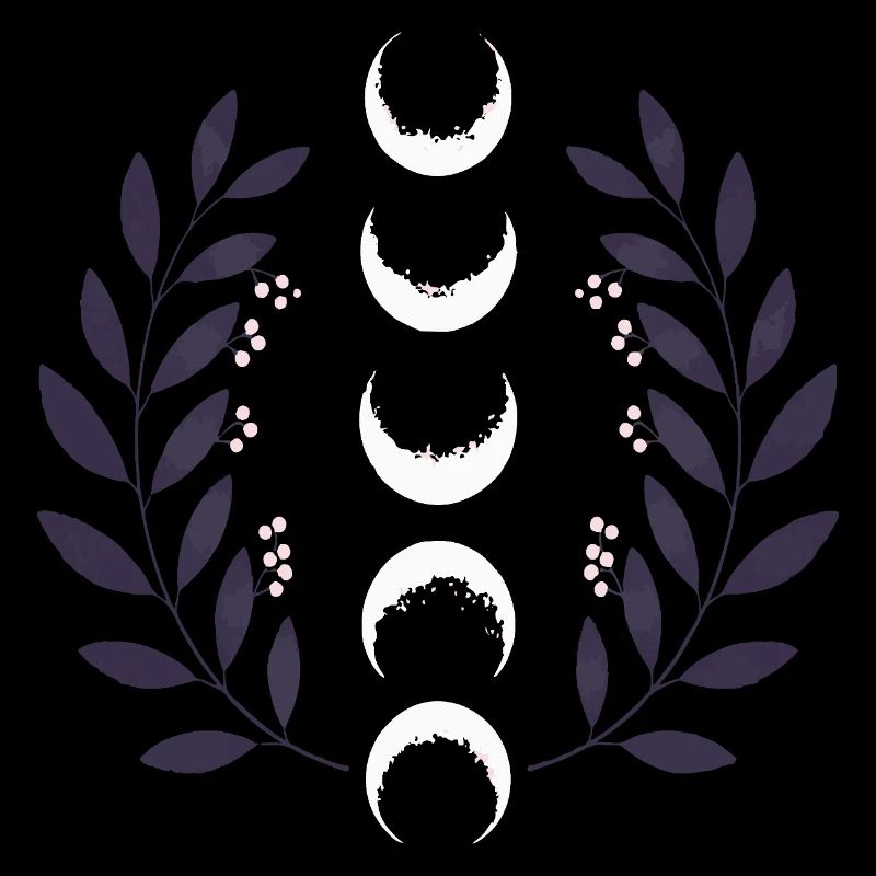 Phase de lune céleste BOHO Fleurs sauvages Zodiaque Sorcière