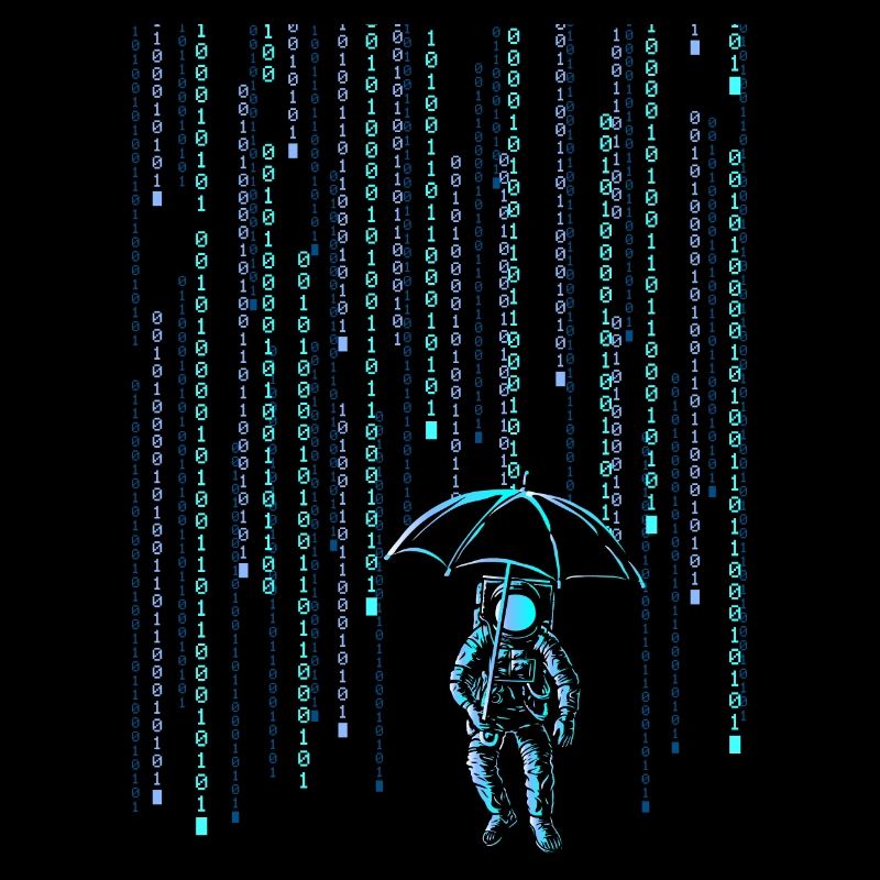 Astronaut Sci-Fi Digital Rain