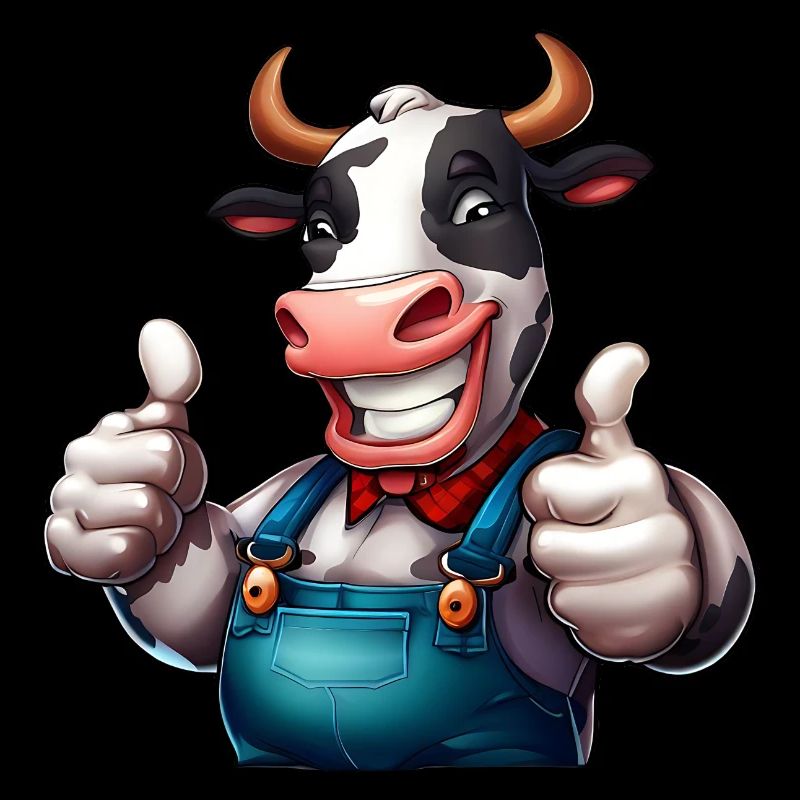 Vache de ferme joyeuse