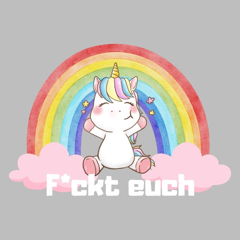 F*ckt euch Einhorn Regenbogen Süß Bunt Wolke