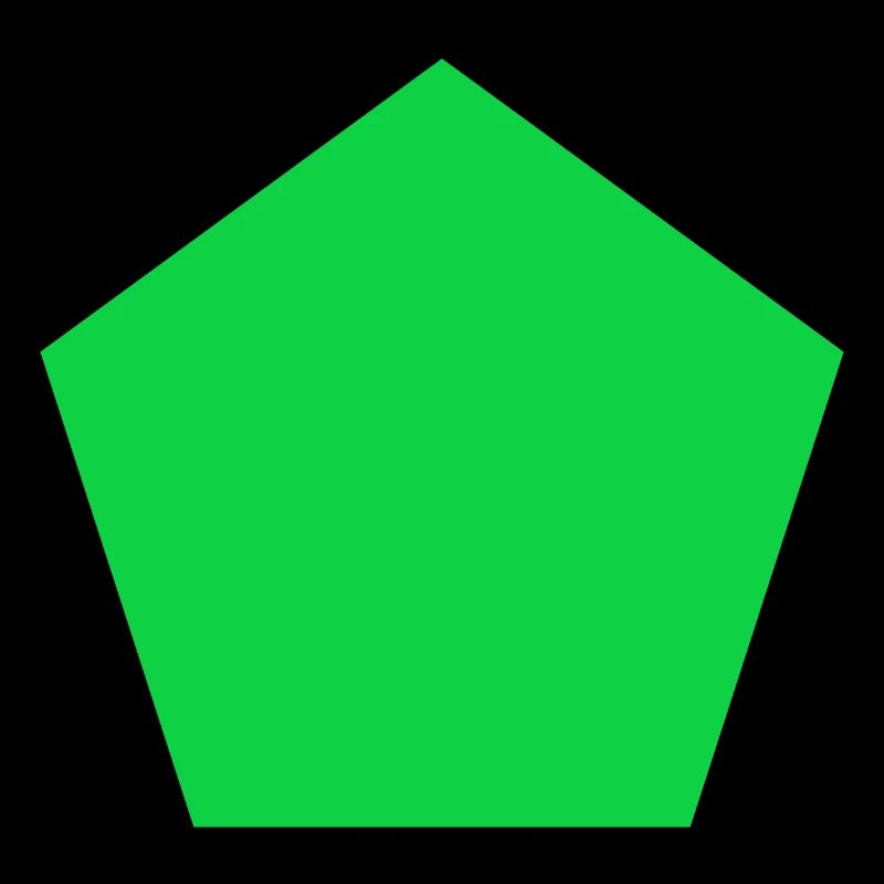 Pentagon green shape simple gift idea math