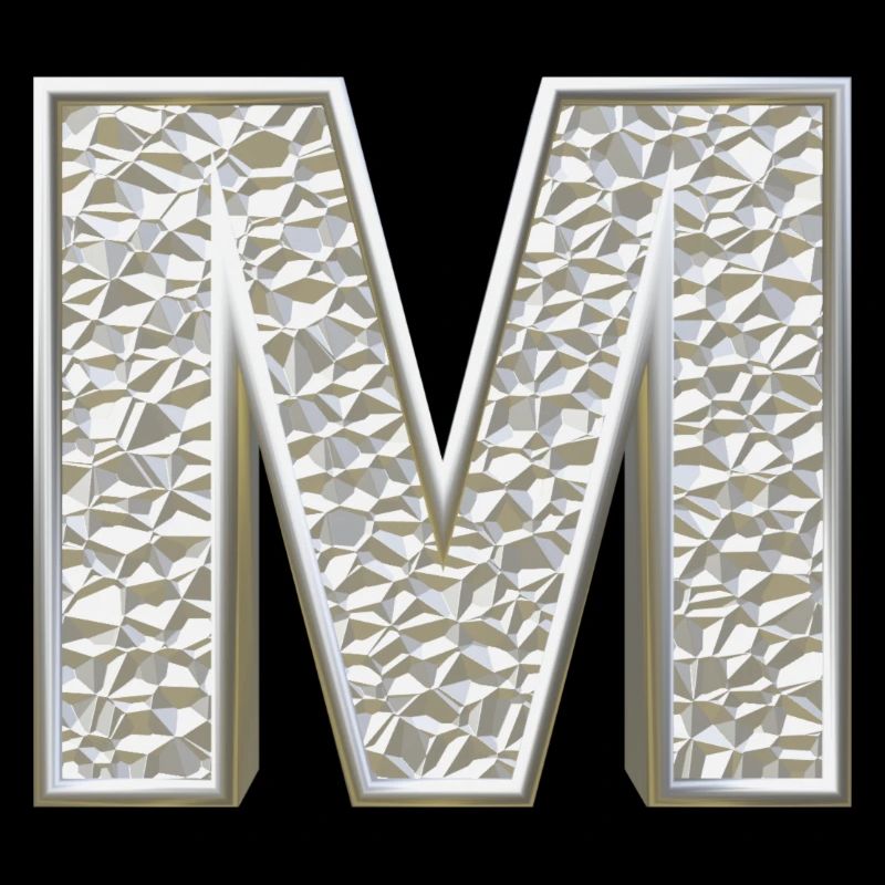 M, letter, letter M, initial, initial M, monogram,