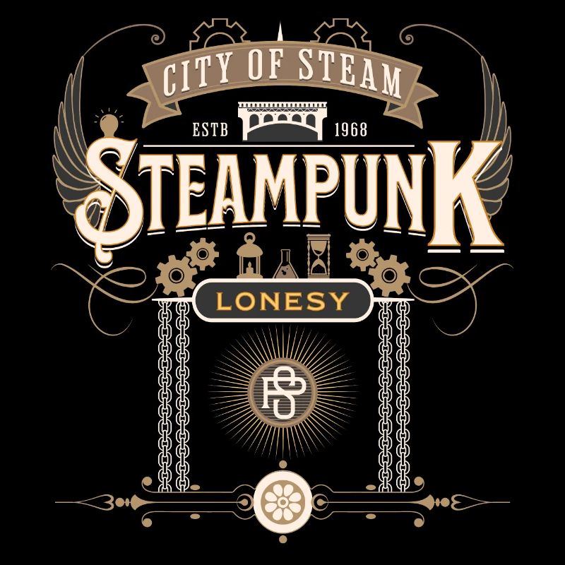 Victorian steampunk design with chains