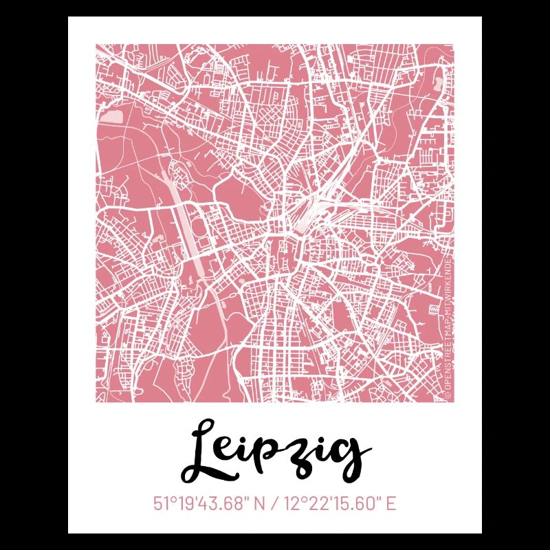 Leipzig - City Map Map Map (old rose)