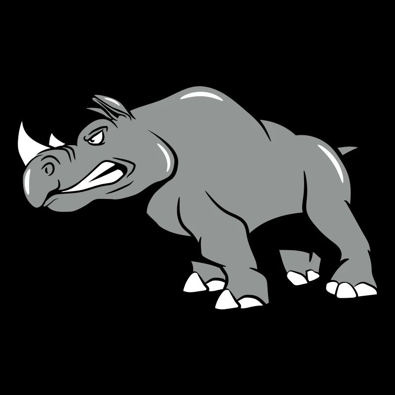 Rhino attaquant agressivement