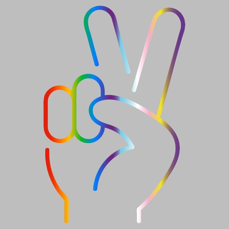 Signe de paix 2 doigts progrès fierté drapeau couleurs