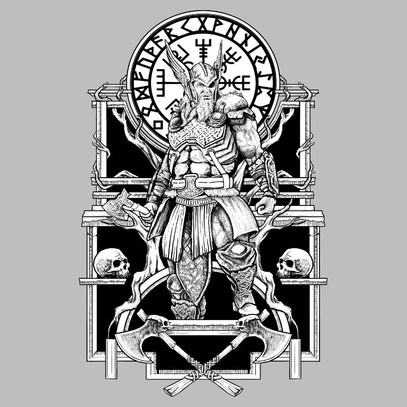 odin, thor, walhalla, valhalla, hammer, axe,