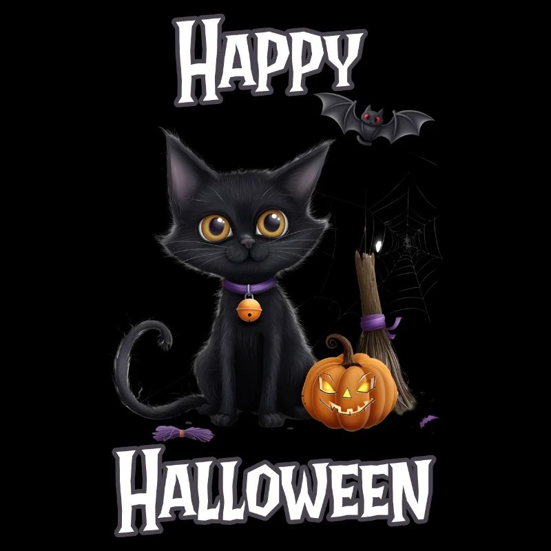 Halloween – Joyeux Halloween Chat Noir Mignon