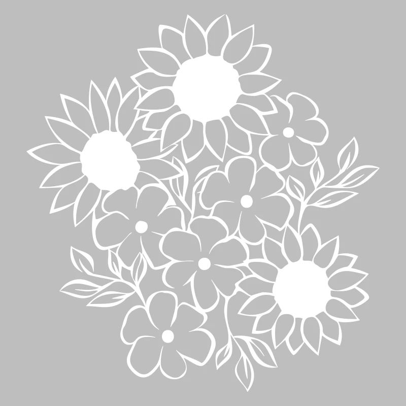 Flowers vector white