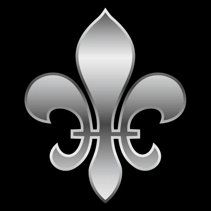 Fleur de Lys / Fleur de Lis Aspect argent métallisé
