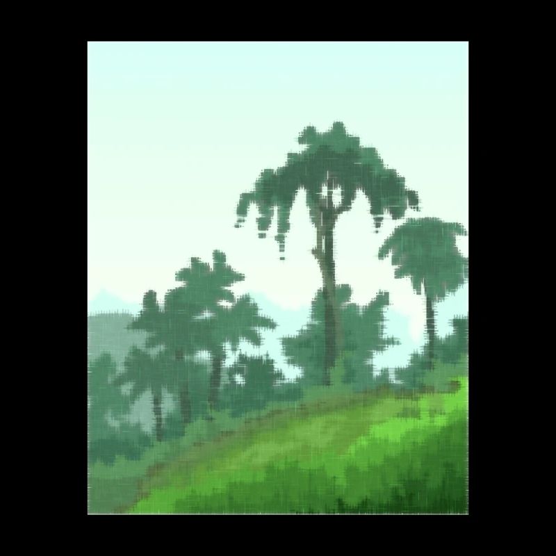 Palm trees on canvas