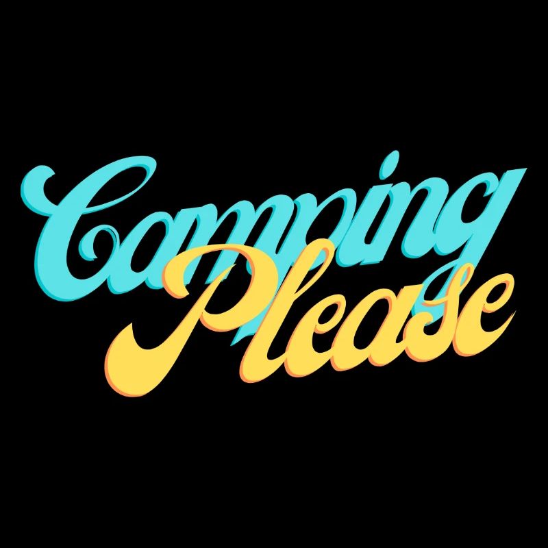 Camping Please Retro Script