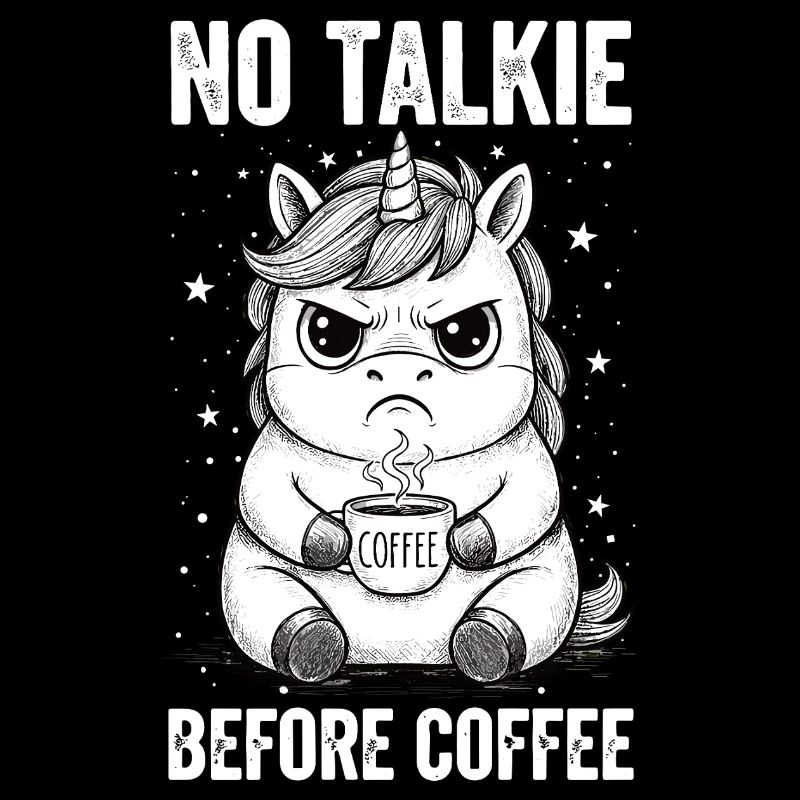 Pas de conversation devant une licorne amoureuse du café