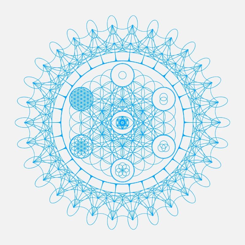 Évolution géométrique de l'oeil sacré de la fleur de Metatron