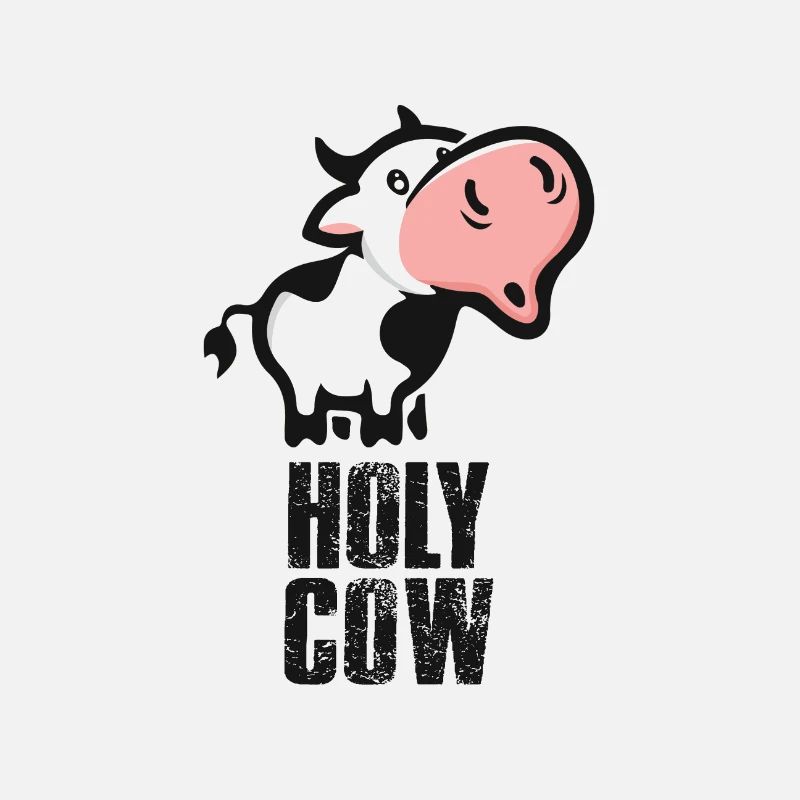 Conception de style de bande dessinée de vache drôle de vache sacrée