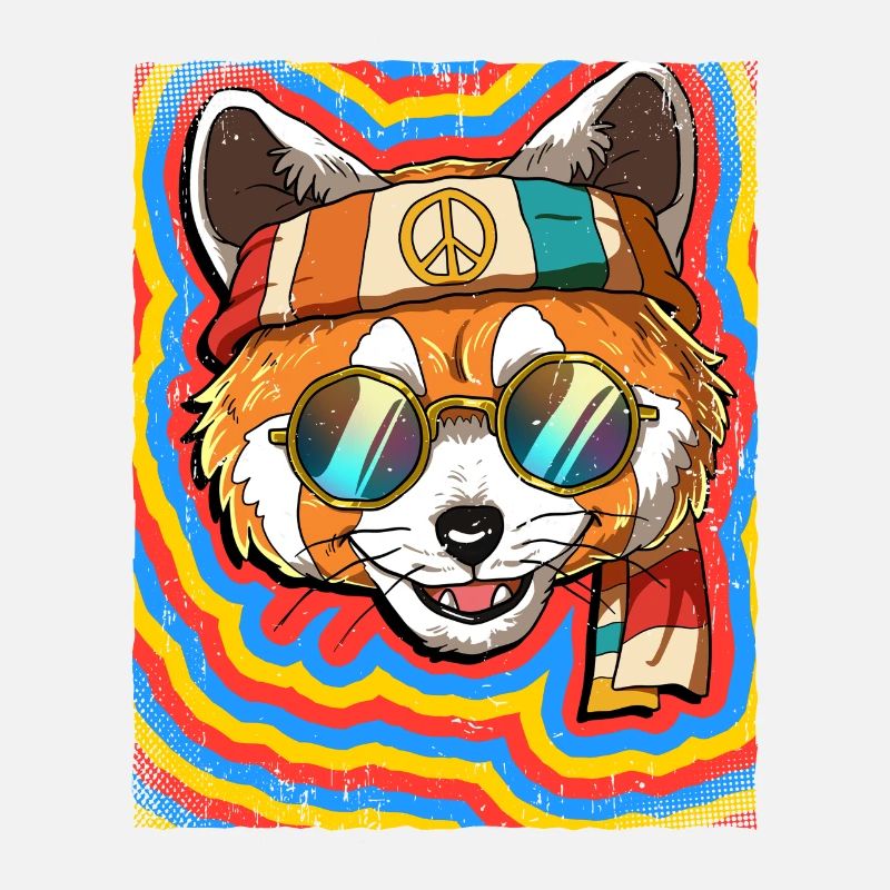 Hippie Red Panda Psychedelic Trippy