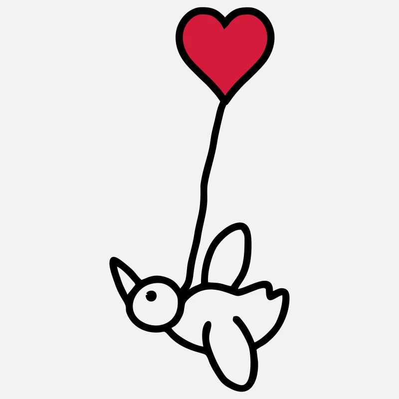 Vogel mit Herzballon - V2
