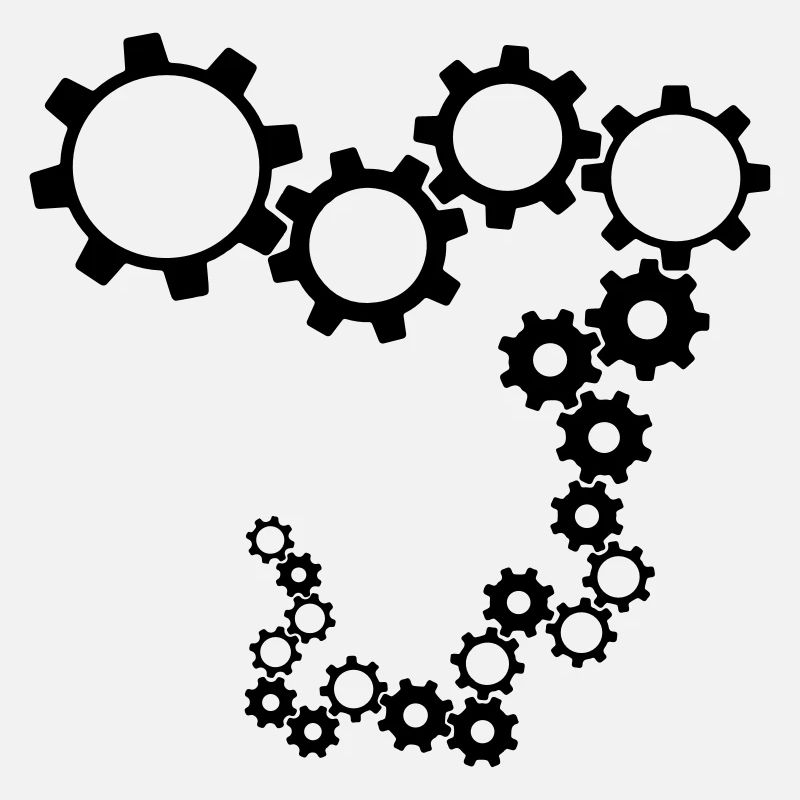 gears machine clockwork turn mechanically