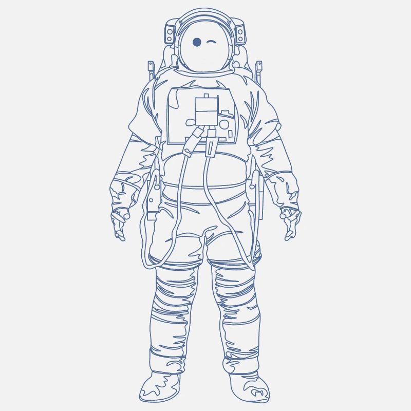 Astronaut with Wink Face - Drawing