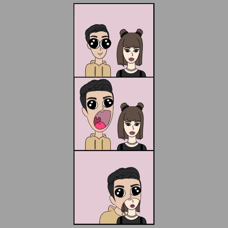 Sie wird verschlungen | Comic Style | Triptychon